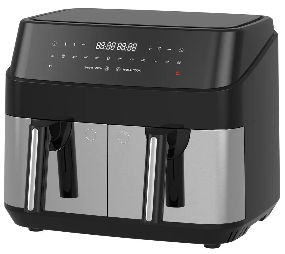 Новая двойная корзина, двойная кастрюля, визуальный выдвижной ящик, безмасляная Бездымная антипригарная электрическая жаровня с видимым окном