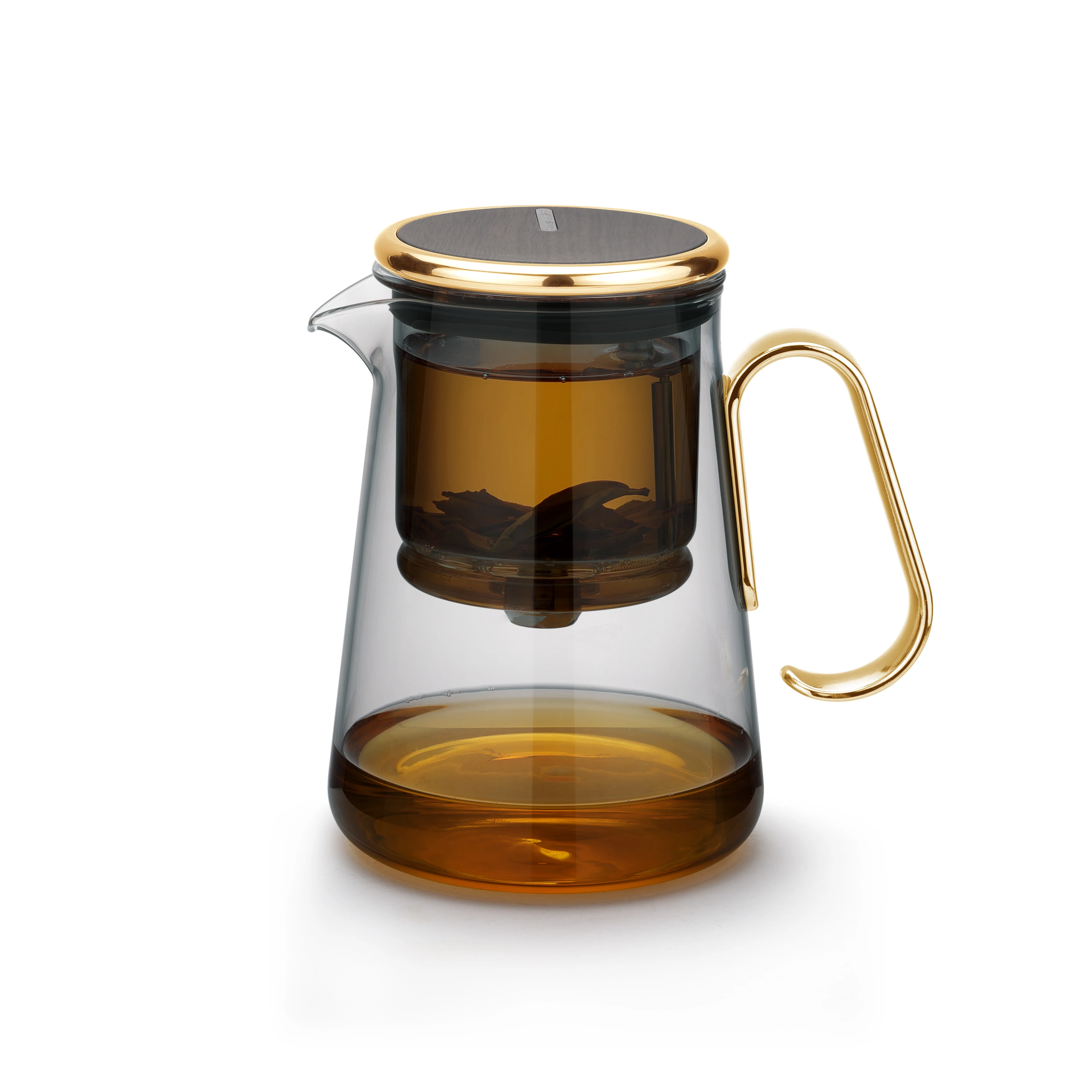 Hot Sale Custom Healthy Drink 700ml Chinese Heat Resistant Glass Kettle Magnetic Rotating Tea Pot Set With Handle Filter