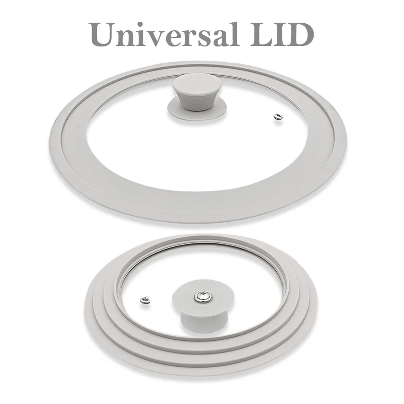 Wholesale New Upgrade Food Grade Silicone Glass Lids Universal Tempered Glass Pot Lid