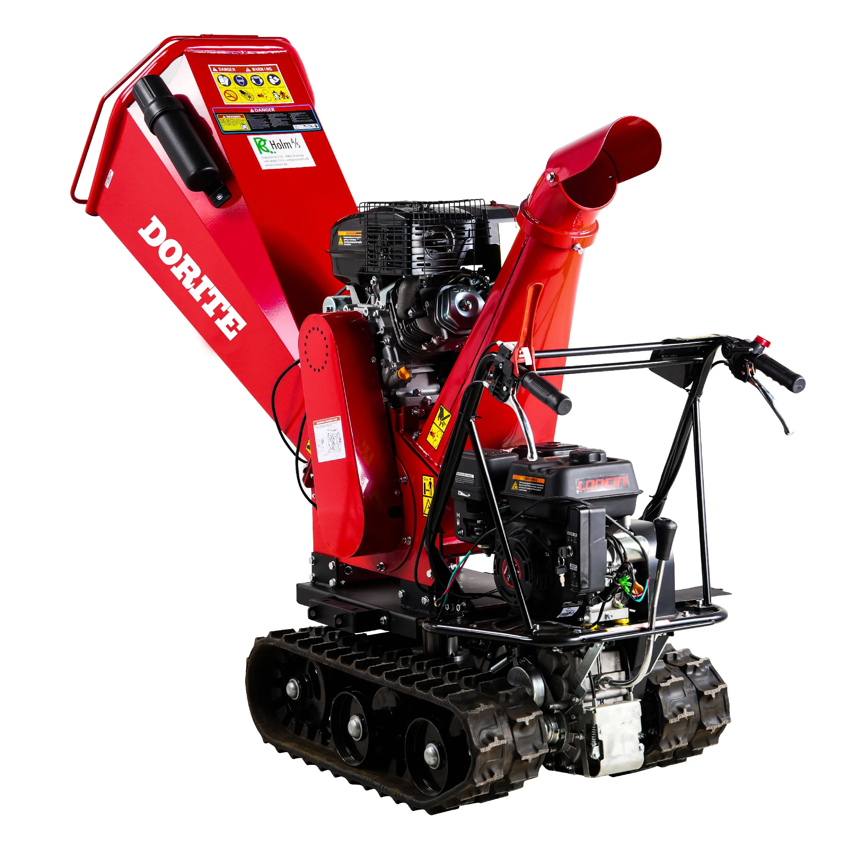 15 HP Petrol Engine 12CM Cutting Diameter track type Branch, Leaf, Wood chipper Shredder machine