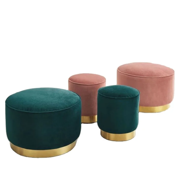 Modern luxury Multiple colors available living room velvet footstool