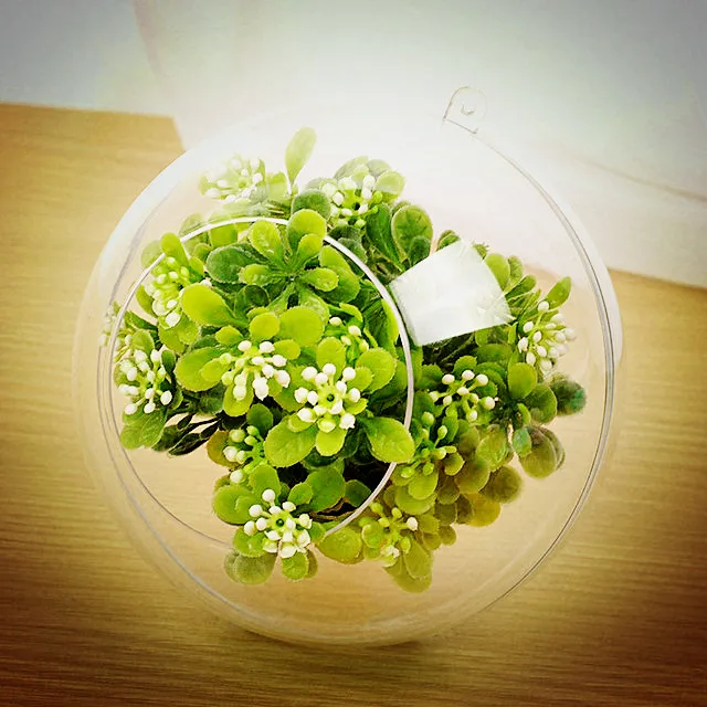 20cm Acrylic Ball Clear Plastic Ball for Flower Preservation Container Candy Box Transparent Hollow Sphere Hanging Decor