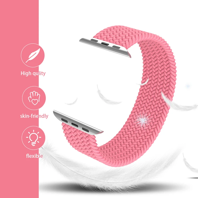  Coolyep New Arrival Sport Weave Elastic Nylon Braided Solo Loop Straps for Apple iWatch