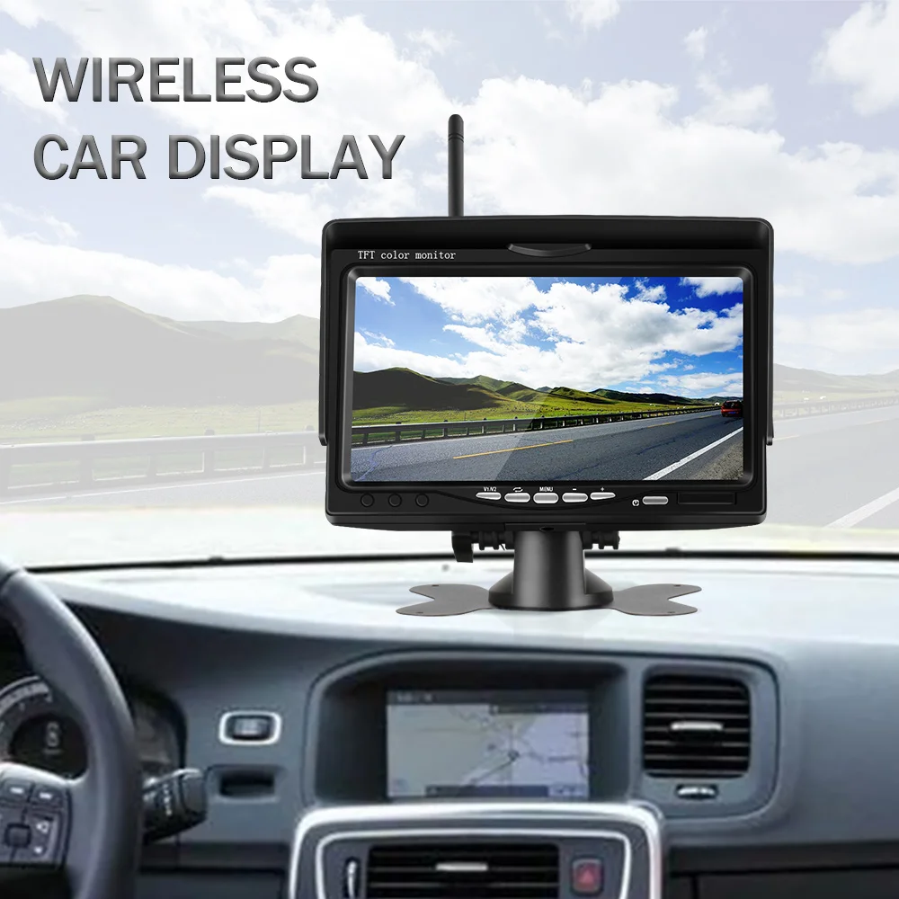 7 inch Wireless Car Monitor Parking Backup Camera System TFT LCD Screen IR Night Vision Wifi Rear View Camera 12-24V