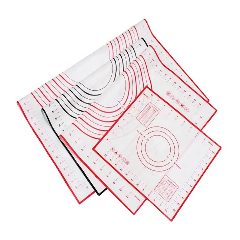 JOYWAVE Non Slip Silicon Baking Mat Rolling Out Dough Pie Crust Fondant Mat Silicone /Glass Fiber Pastry Baking Mat Set