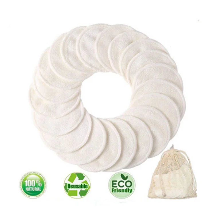 3 in Ecofriendly bamboo cotton charcoal washable bamboo reusable heart makeup remover pads