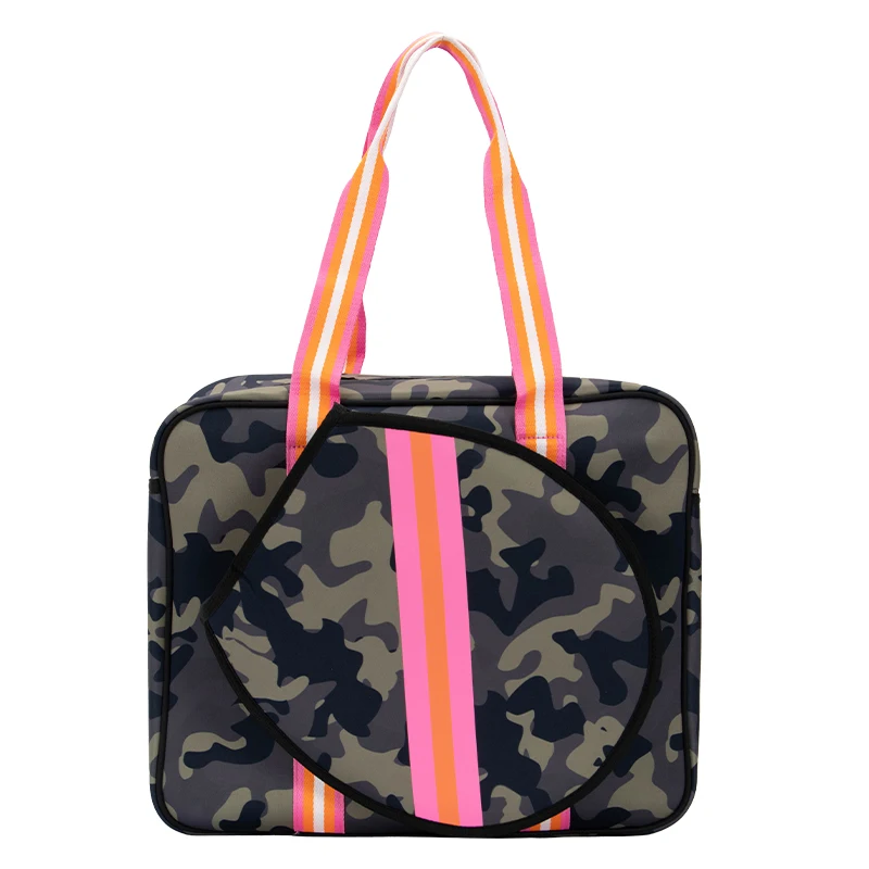 Модная вместительная легкая прочная сумка-тоут из неопреновой ткани с сумкой для теннисных ракеток, женские перфорированные неопреновые сумки-тоут