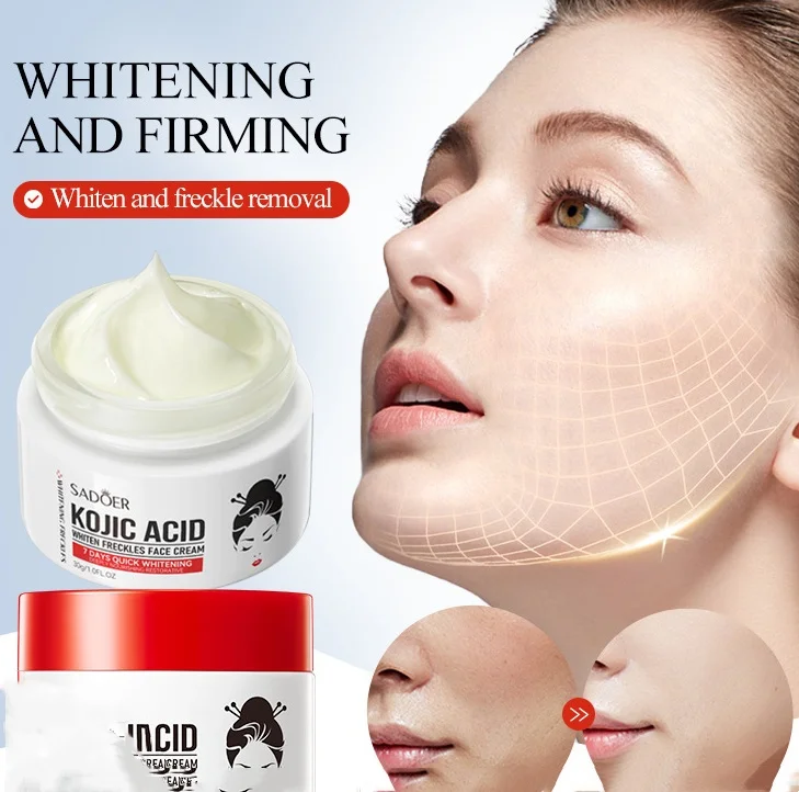 Private Label Skin Care Collagen Face Wrinkle Remover Skin Anti Aging Lightening Cream Kojic Acid Whitening Freckles Face Cream