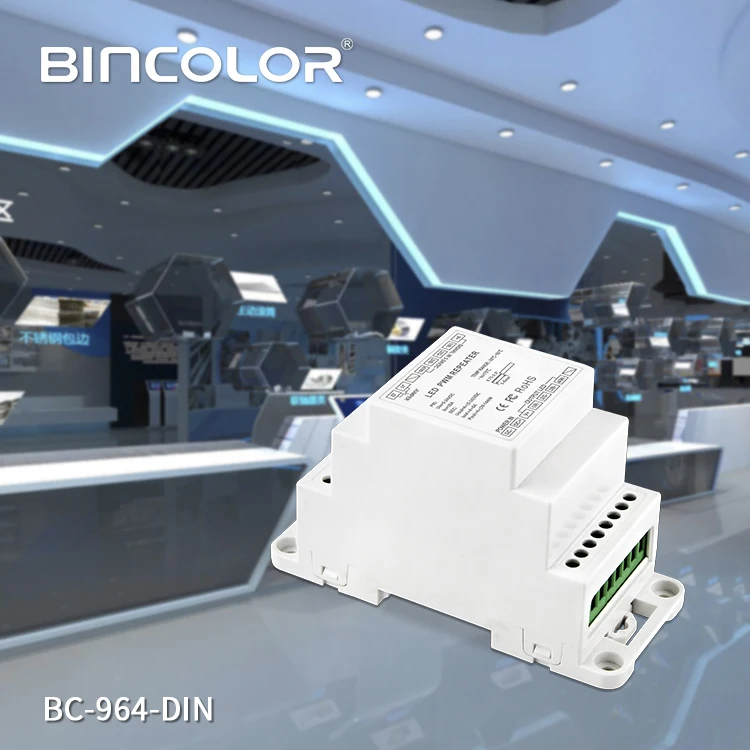 BC-964-DIN Suitable for synchronous control of different LED lamps DIN RAIL 4CH Power Repeater