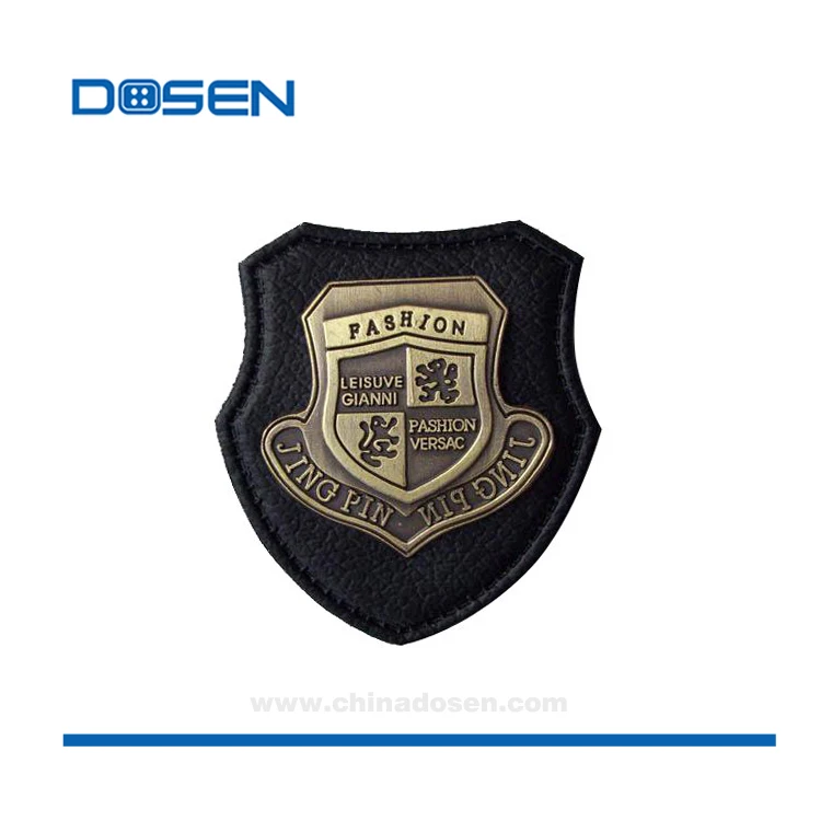 Металлический Логотип Синтетическая кожа пользовательский бренд Лев письмо металлическая пластина