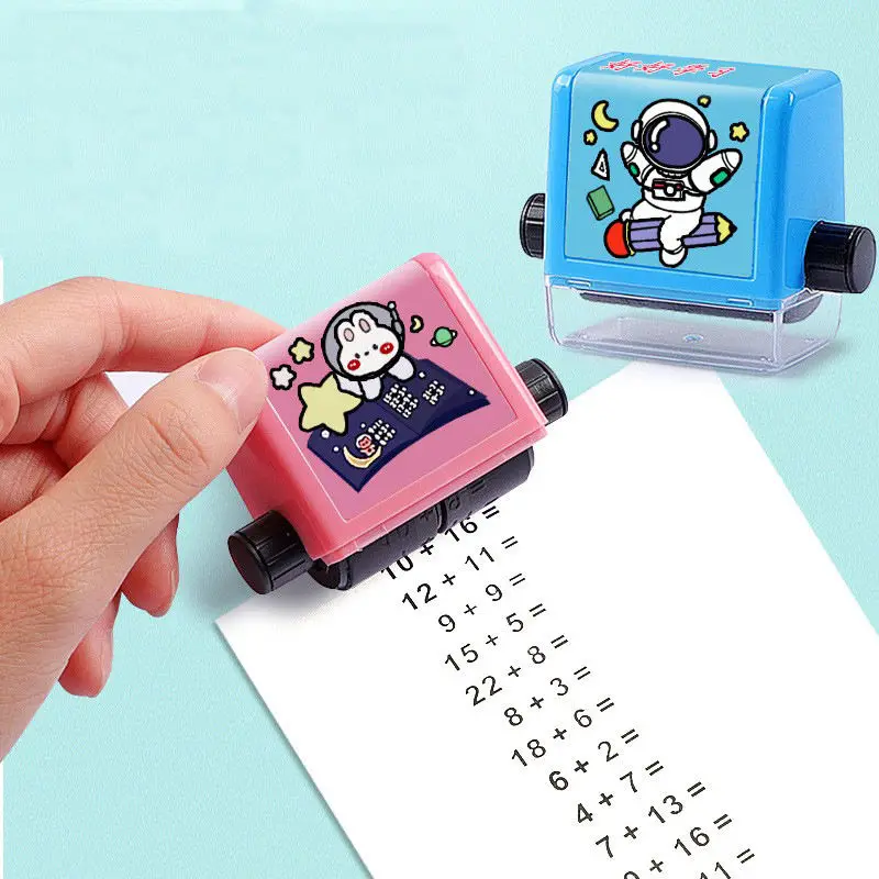 New Arrival Math Rolling Stamp Print Calculation Questions Preschool Math Toy Kids Math Tools With Ink