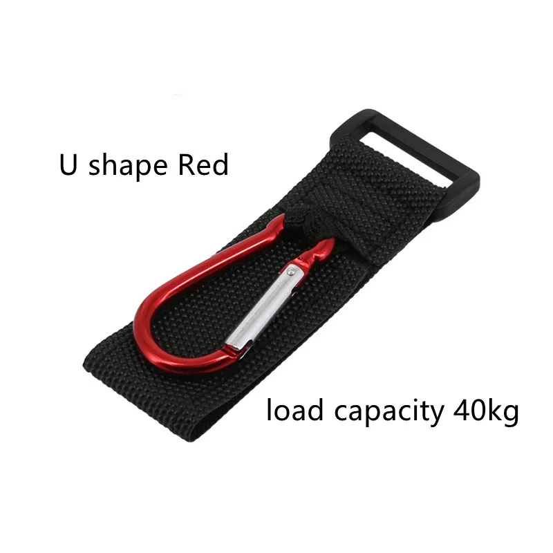 Portable low price carabiner wholesale U shape hook keychain with magic strap load weight 40kg climbing carabiner