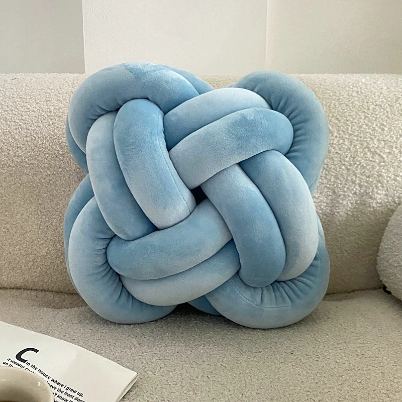 Best Quality Soft 2 Tubes Boucle plush Dutch velvet Knot Ball Cushion Home Decor Knot Pillow Seat Cushion