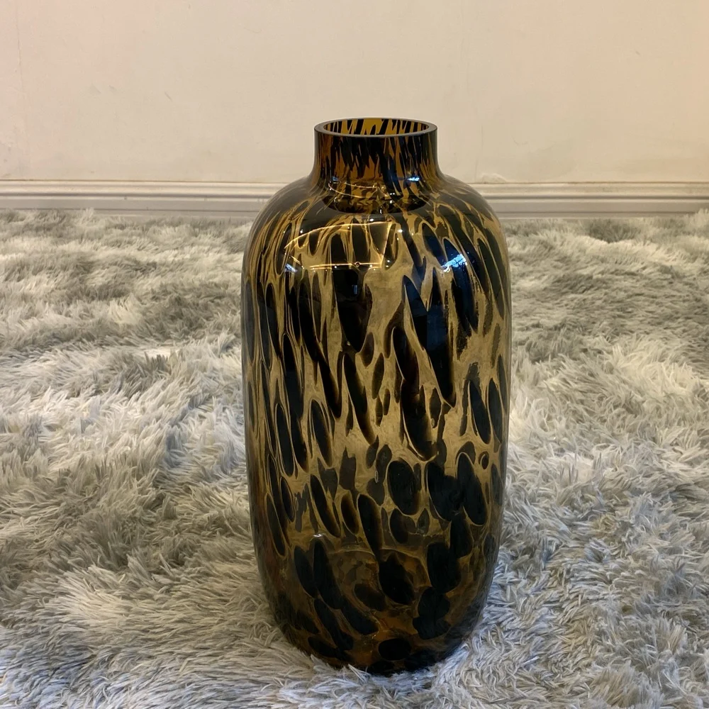 cheetah spotted glass vase vaas gold
