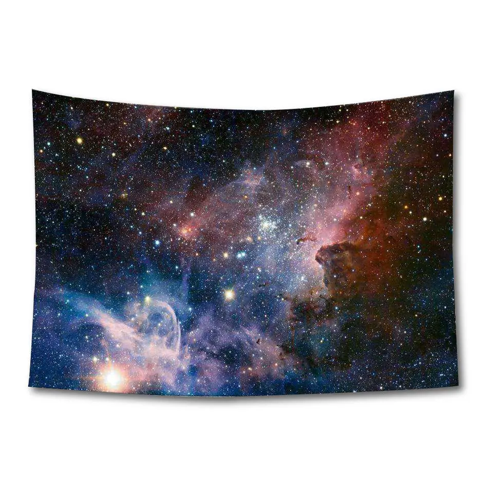 Milky Way Zodiac Starry Night Sky Living Room Decoration Wall Hanging Cotton Canvas Tapestry