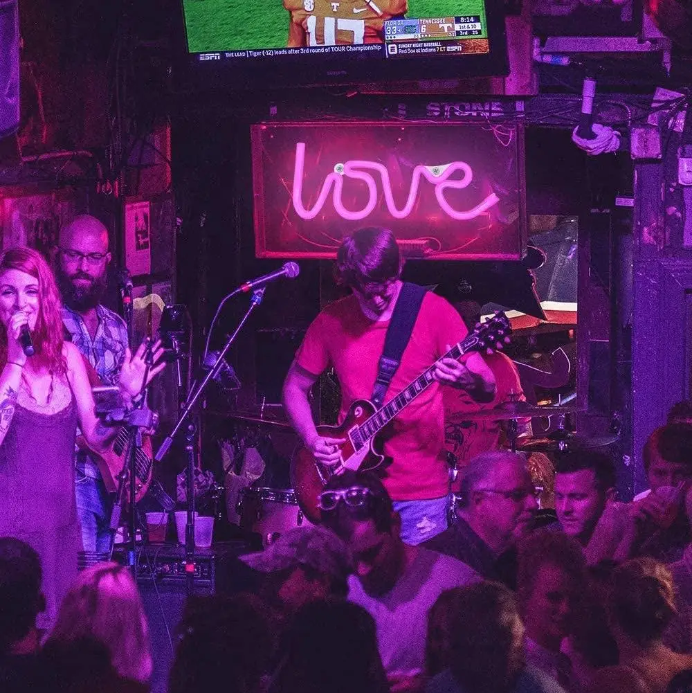 USB Battery Pink Warm White Led Neon Sign Romantic Decoration Love Shape Night Light for Wedding Party Props