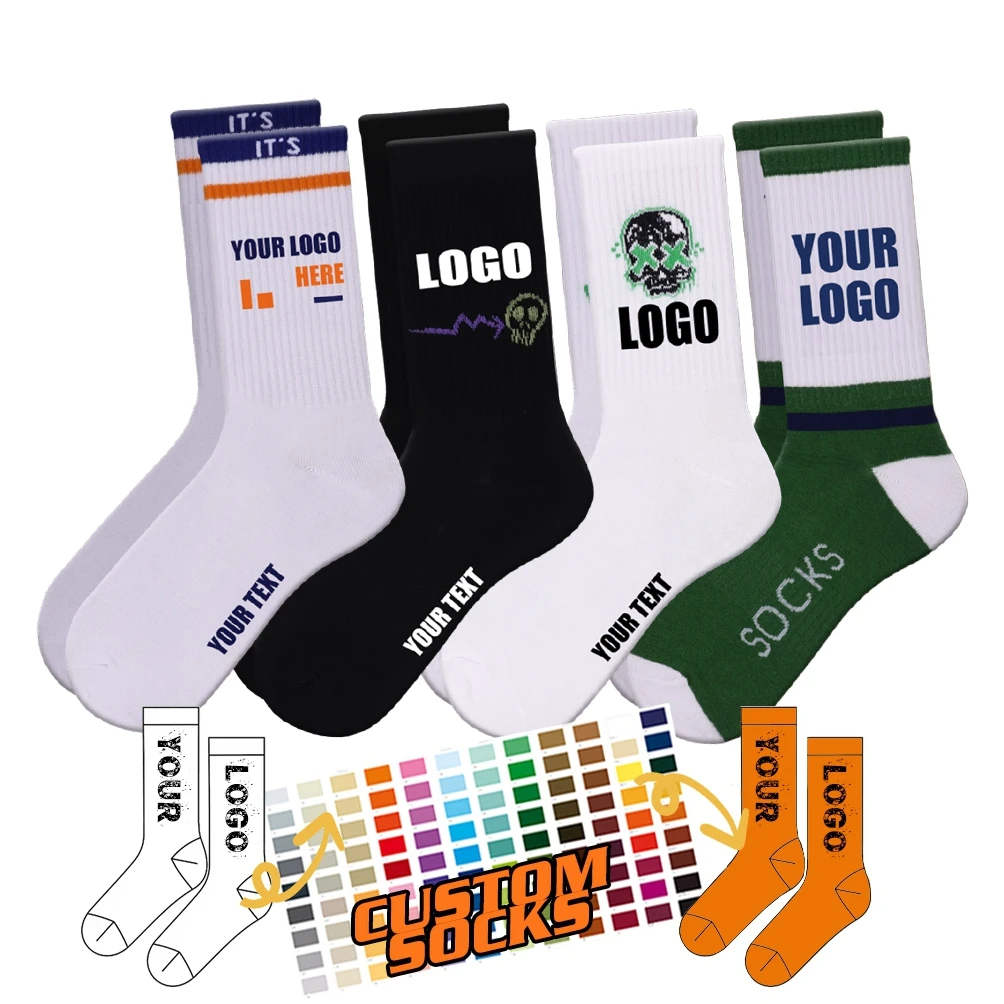 Factory Wholesale Custom Design Men Sock Cotton Crew Men Customized Casual Socks