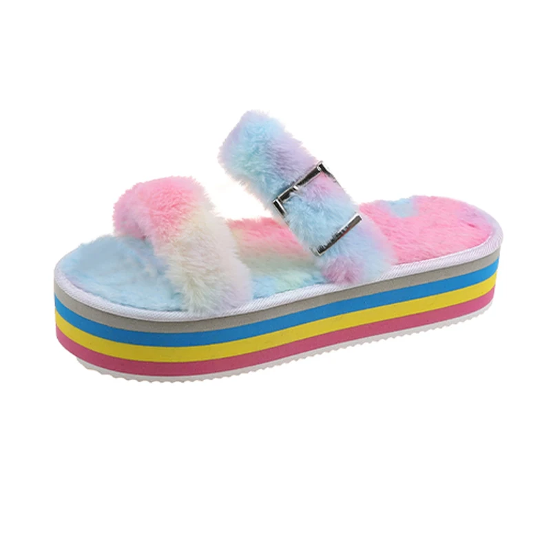 Шлепанцы женские из натурального Лисьего меха, пикантные меховые пушистые, сланцы, домашняя обувь на плоской подошве, повседневные сандалии, лето