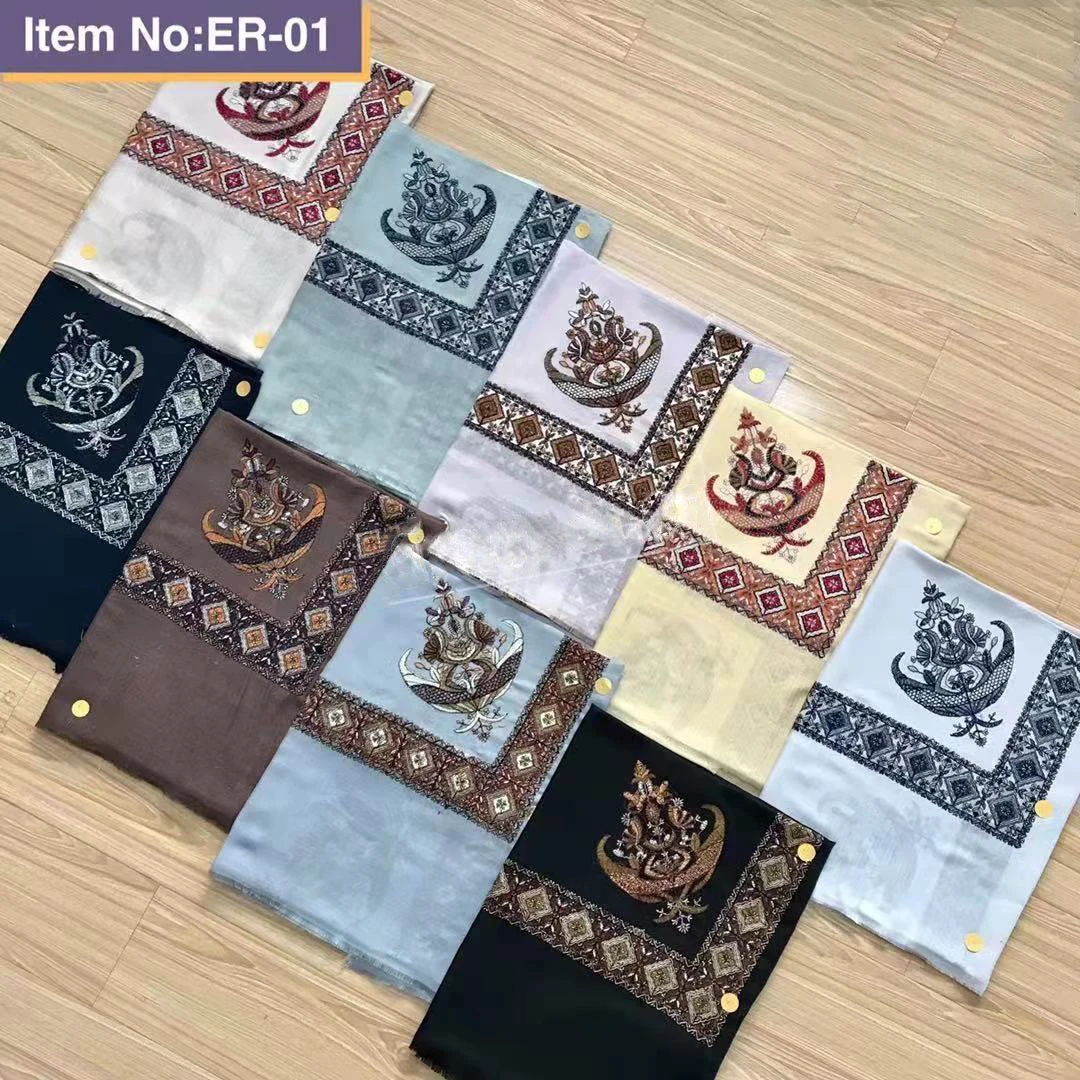 Dubai Arabia Embroidery Hijab Scarf For Men Cheap Polyester Yemen Scarf
