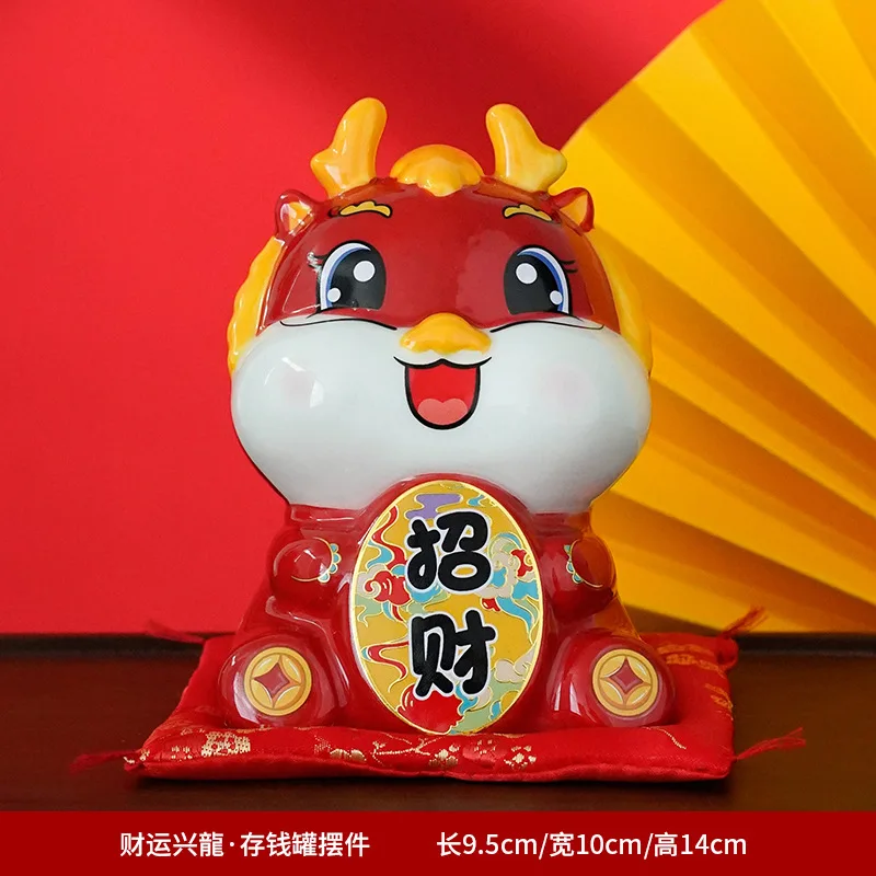 Spring Festival Figurine spring festival decoration Ceramic Piggy Bank Decoration fengshui Lucky New Year Mascot for gifts