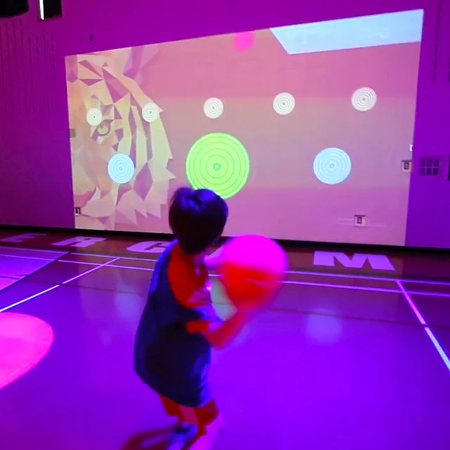 Interactive wall projector game, kids games interactive target smash ball wall