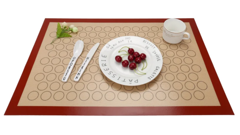 Custom fiberglass dough pastry oven baking sheet pad macarron silicone baking mat