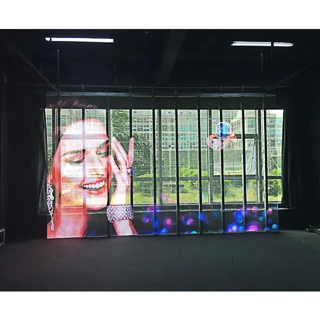 TOP vision Indoor Store Window Advertising Led Screen Display RGB Transparent Led Display Screen