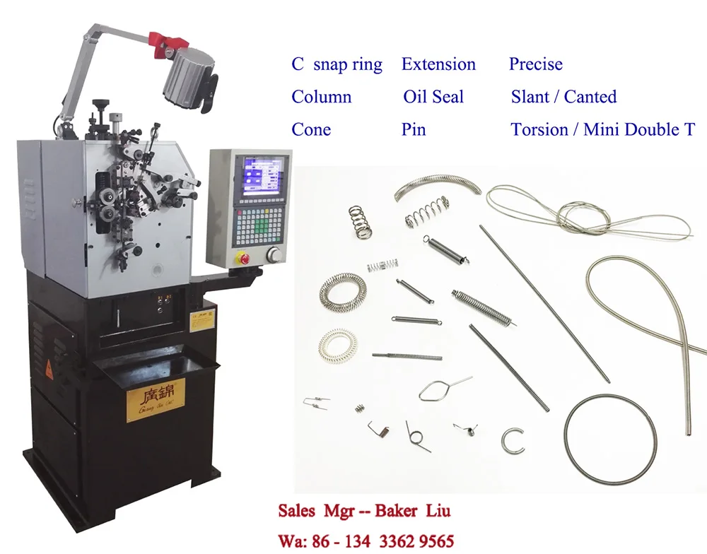 Precise 2 axis spring coiling machine  2 x 1KW conical compression spring and tower spring making