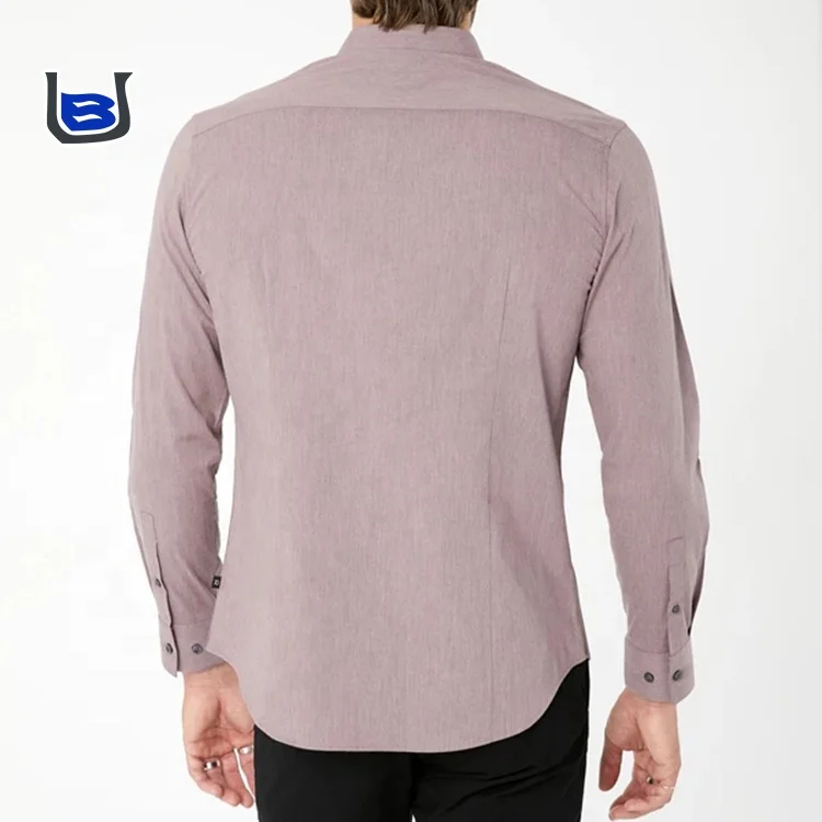 Factory supply customized cvc spandex luxury casual mens long sleeve plaid shirts