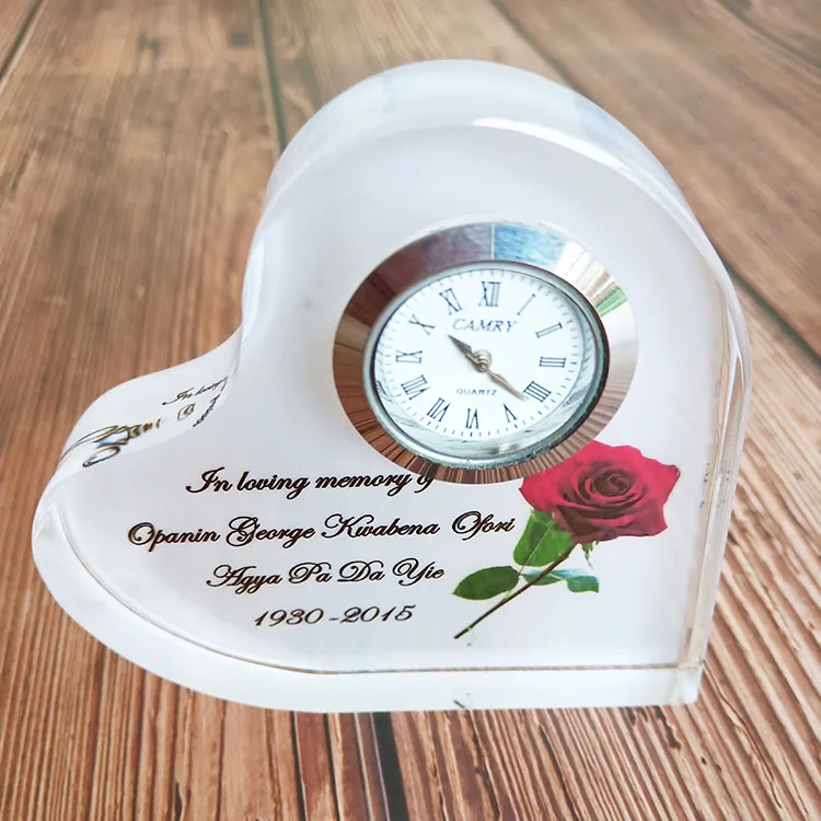 China Factory Pujiang K9 Crystal Table Clock Desk Crystal Clock for Wedding Souvnire Gift