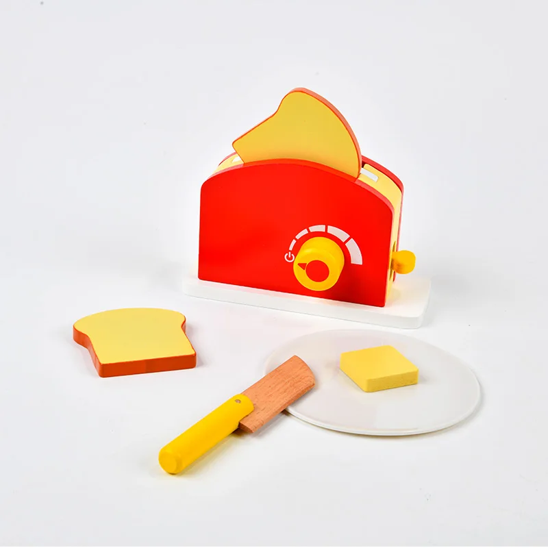 Wooden Kitchen Toys, Pop-Up Toaster for Kids Play Kitchen, Bread Maker Toy Kitchen Appliances Early Learning Pretend toys
