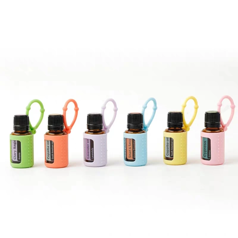 Hot Sale Essential Oil Perfume Silicone Sleeve Carrying Bottle silicone