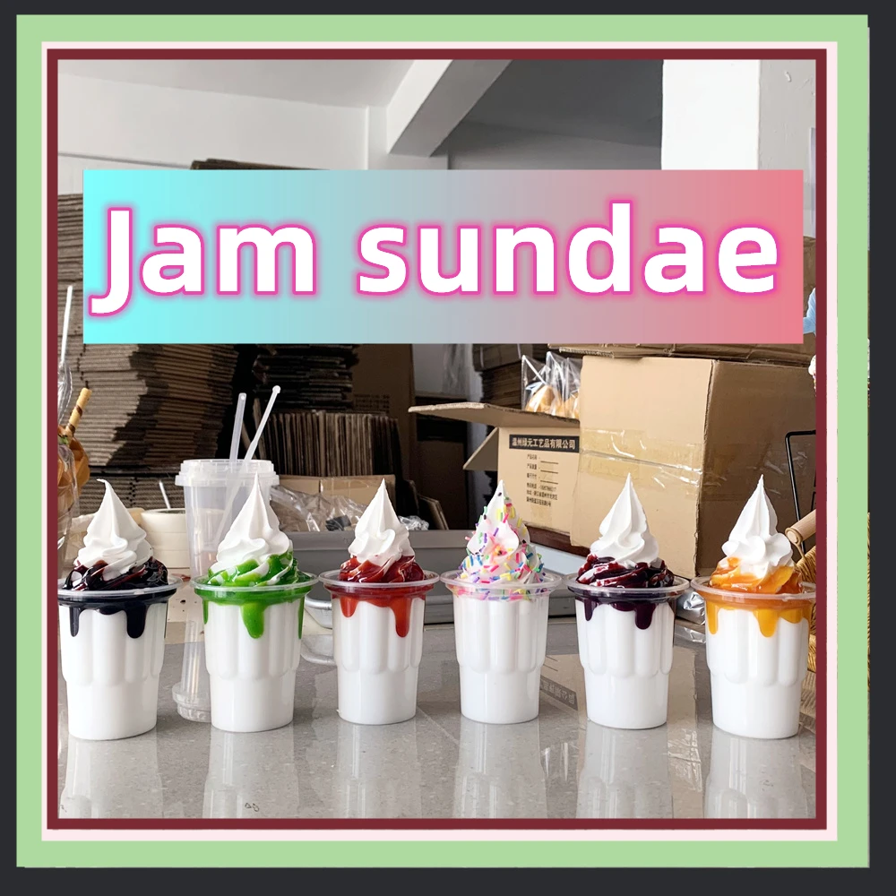250ml Fake Sundae Jam Ice Cream Food Display Blueberry Soft Creams Strawberry Cup Chocolates Propaganda Original Cream Props