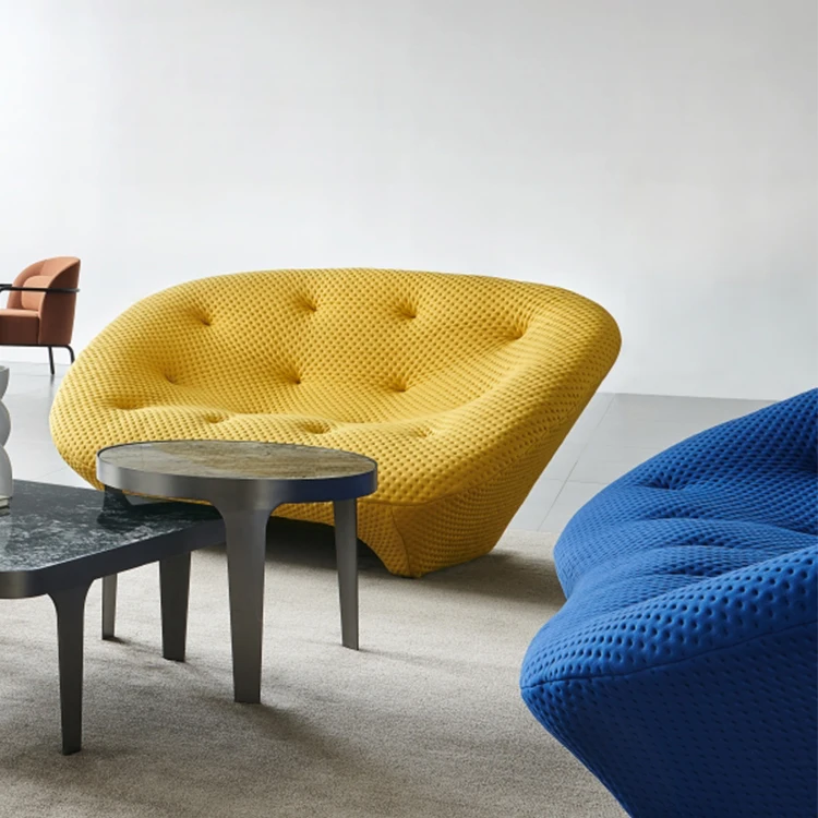 luxury elegant office furniture public leisure area molded sponge fabric sofa for reception