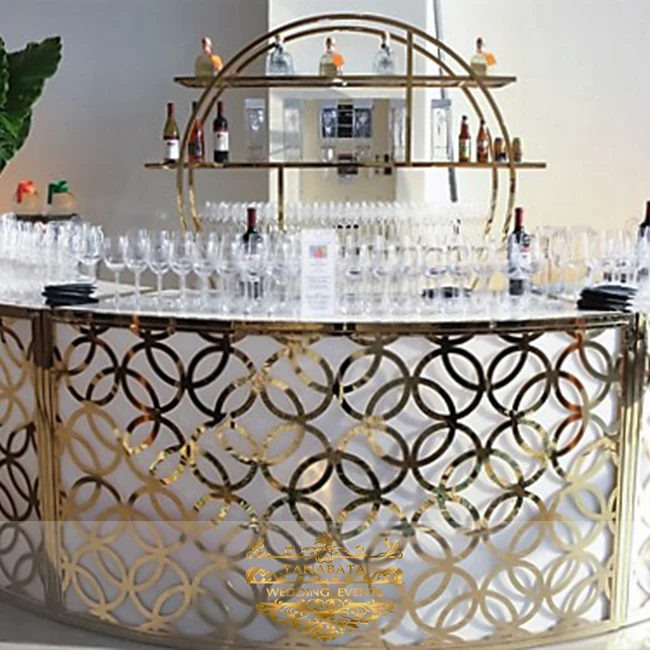 Round mobile night club growing curved bar counter for event