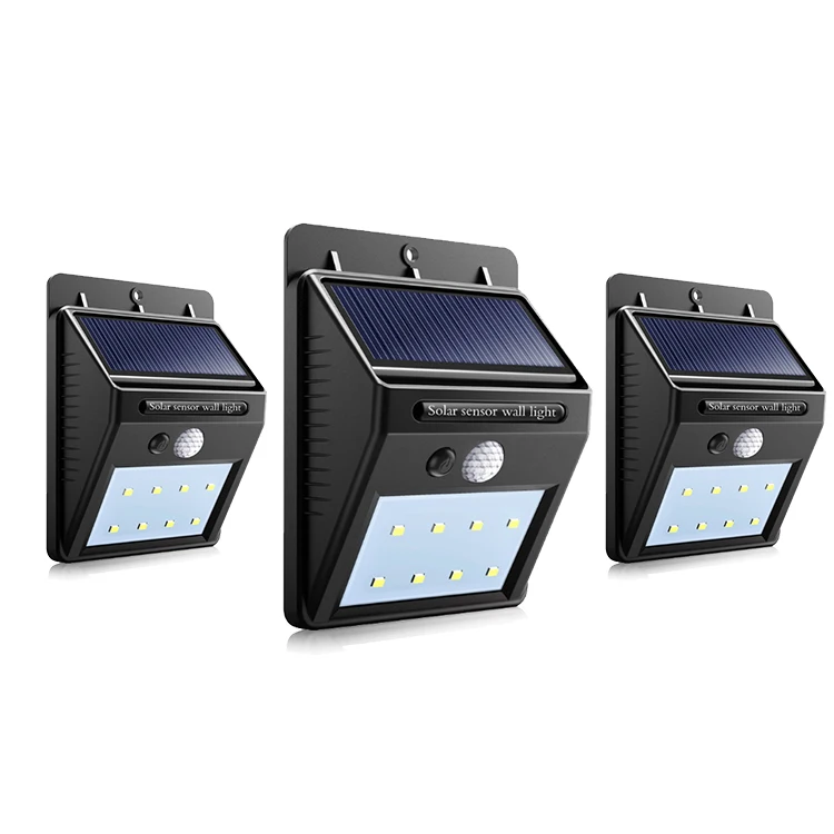Rechargeable Battery Powered Waterproof IP65 Small 20 led PIR Plastic Solar Street Motion Solar Sensor Wall Light