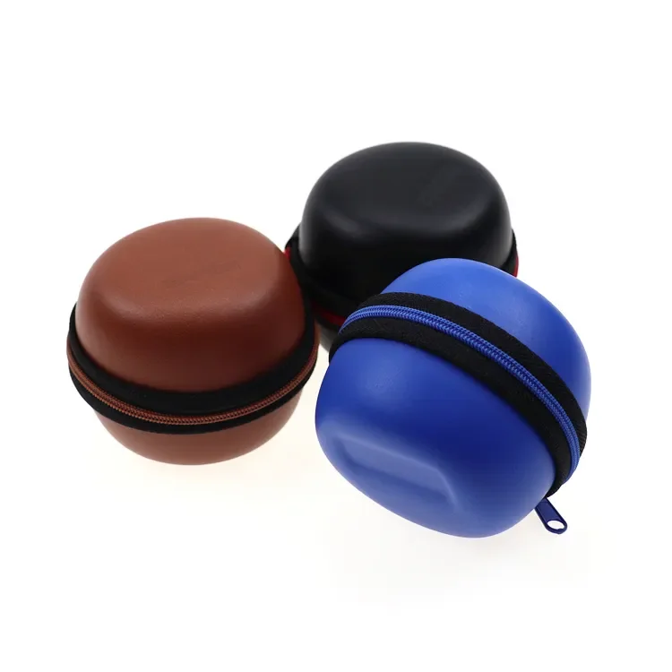 PU Leather Round Eva Black Travel Case RPET Wholesale Eva Smart  Carrying etui rigide Case