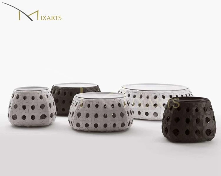 
outdoor garden coffee table with aluminum table top 