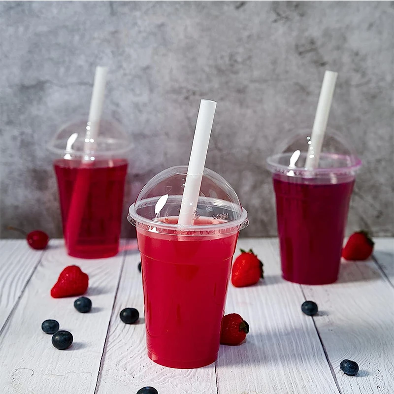 Custom Logo Printed Clear 12, 14,16,oz PP PET Transparent Disposable Plastic Boba Juice Cup With Lid Take Away