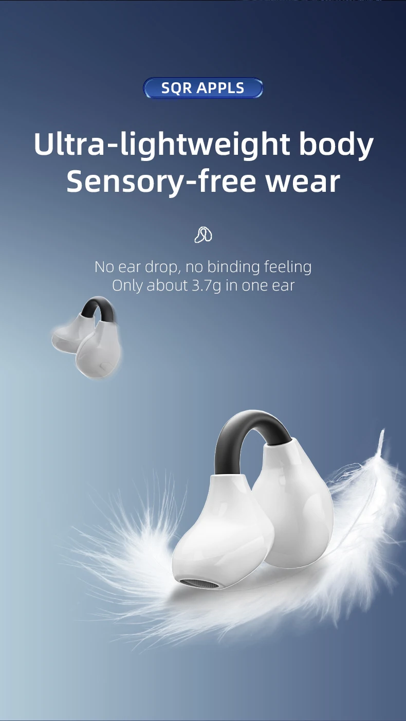 True Wireless Earphone With Microphone Mini clip ear true wireless BT earphone Ambie Sound Ear cuffs ambie earbuds