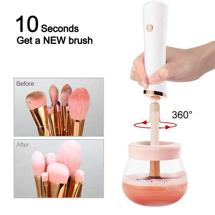 Dropshipping Usb Battery Fast Dry Automatic Convenient Cleaning Tool Machine Silicone Electric Makeup Brush Cleaner and Dryer