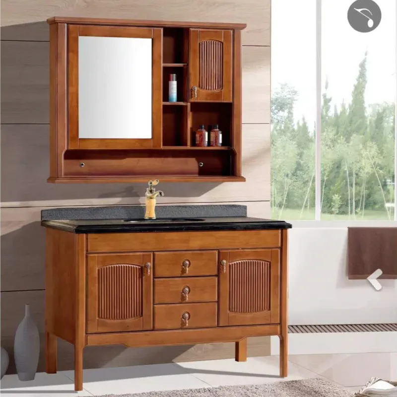 Furniture Plywood Bathroom Cabinet Wood Bathroom Vanity Modern Solid Membrane,solid Classical Waterproof with Mirror PVC Xunjian