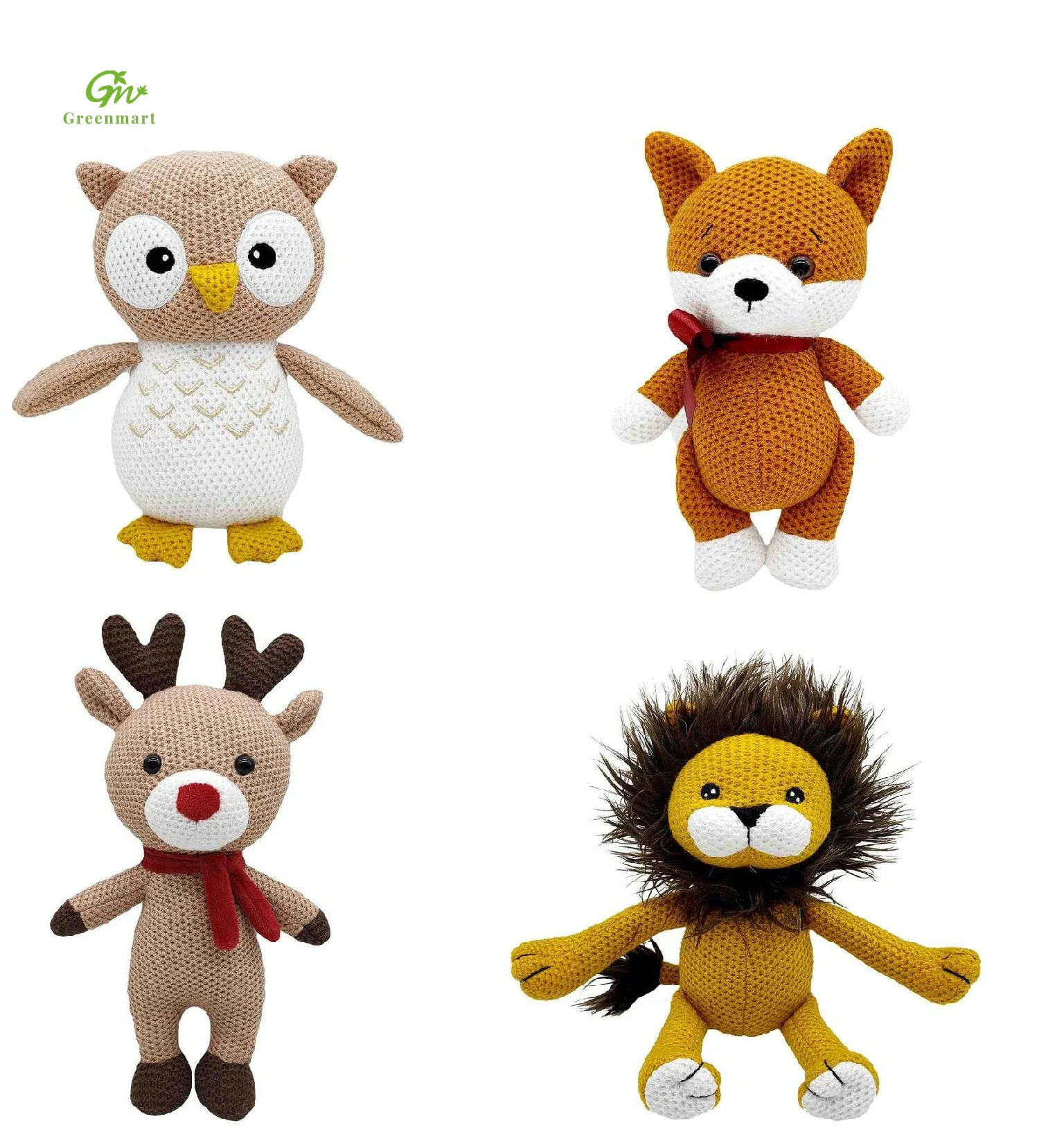 Greenmart Cheap Plush Custom Toy Knitted Rabbit Elephant Crochet Toys Handmade Wholesale Baby Toys Animal Crochet