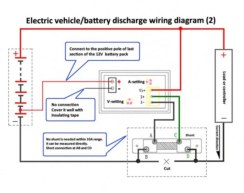 0.28 inch 3 digits DC 0-300V 10A Voltmeter Ammeter Red Blue Volt Amp Meter Gauge Dual Digital LED Display for car motorcycle