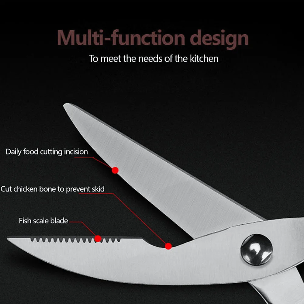 Factory Stainless Steel silver chicken bone poultry shears scissors scissor for cutting chicken bone