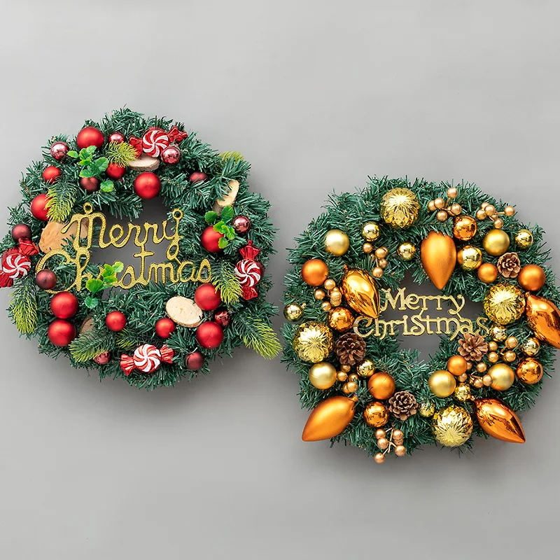 Christmas decoration upside down Christmas tree PE horn rattan wall decoration 45cm Christmas wreath