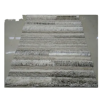 Moroccan Woolen Shaggy Rug in Grey and White Woven Carpet for Home and Office Reasonable Price for Living Room and Hotels
