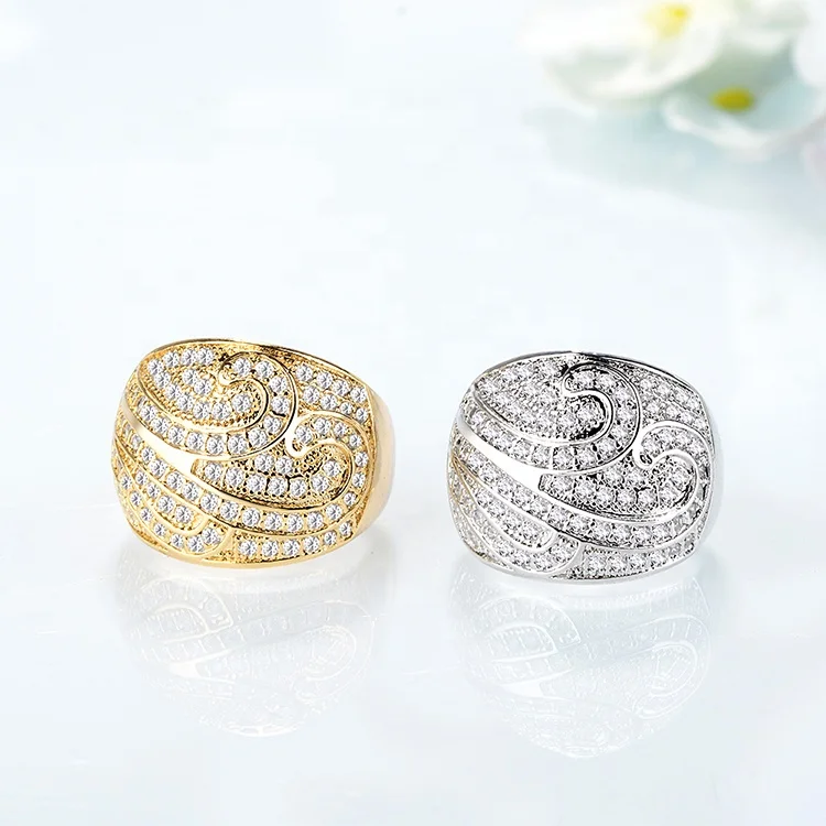 DTINA Fashion New Platinum Ring Crystal Couple Ring