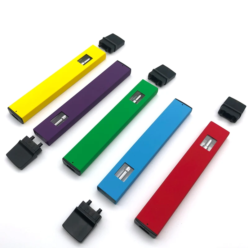 Wholesale electronic cigarette flat vape pens ceramic coil 1.0ml rechargeable vaporizer empty refillable cartridge vape pen