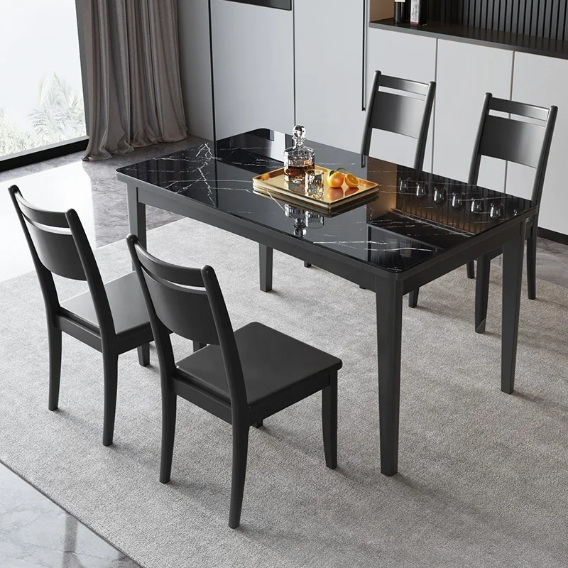 Роскошная современная мебель для квартиры, столешница из закаленного стекла, обеденный стол оптом
